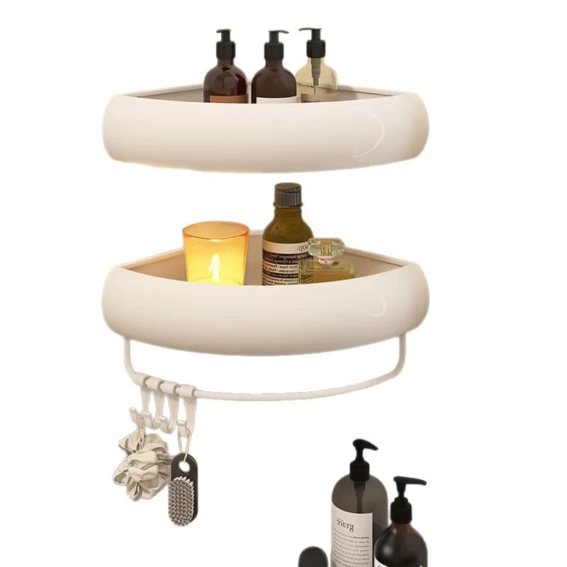 Adhesive No Drill Shower Shelf Storage Waterproof Bathroom Organizer Shampoo & Towel Holder Wall Mount Corner storage rack