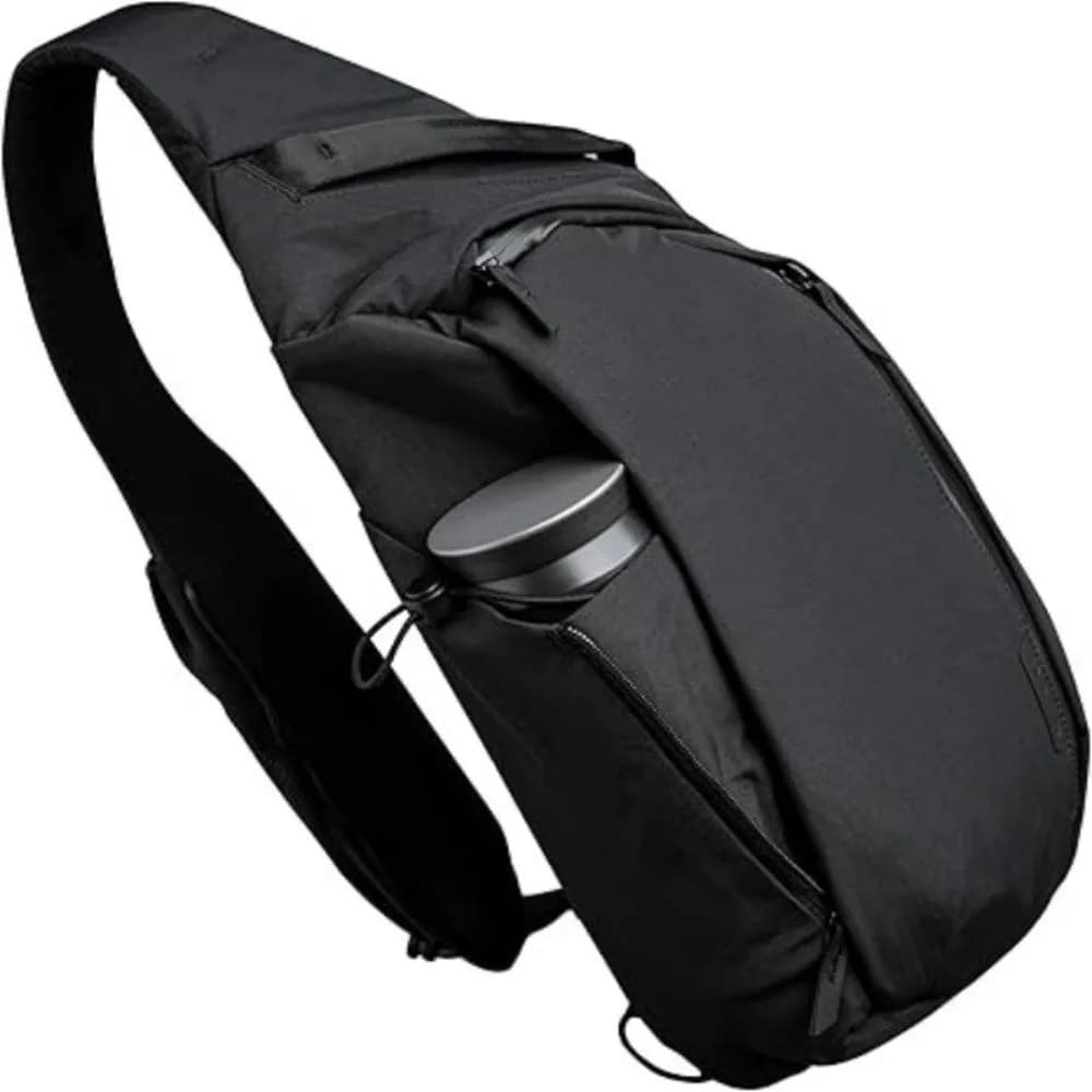 Fashion Simple Crossbody Bag Casual with Water Bottle Pocket Sling Backpack Solid Color Chest Bag Outdoor Sport