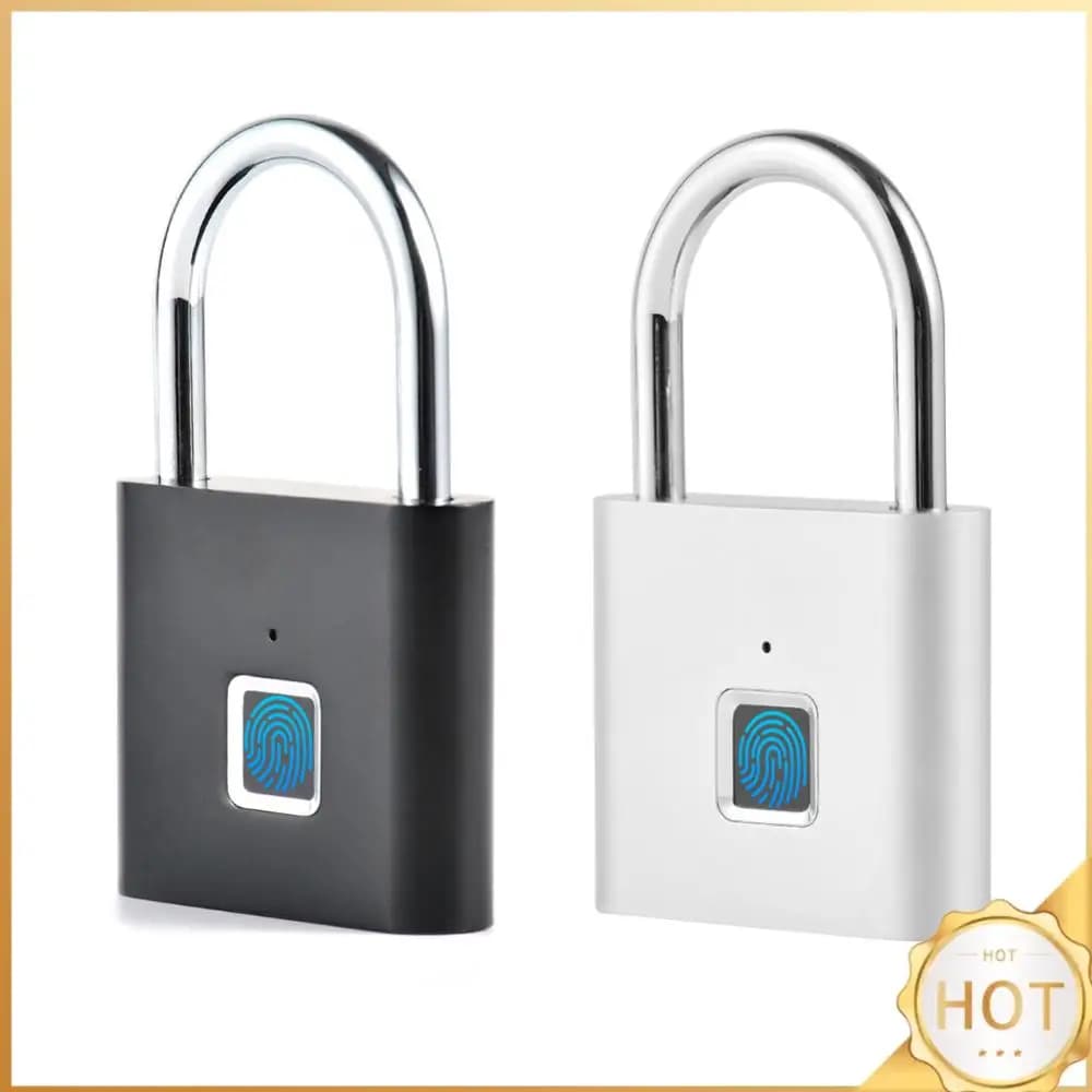 Lucchetto di Sicurezza Biometrico Intelligente con Impronta Digitale, Sblocco in 0,5 Secondi, Portatile, Antifurto, Ricaricabile USB