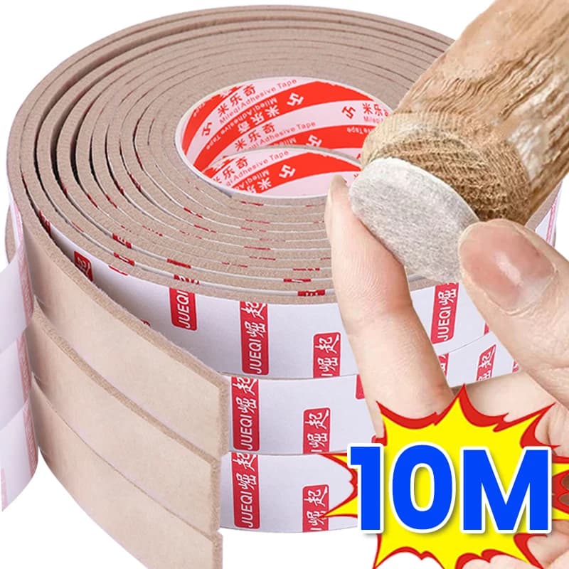 200 cm/ self-adhesive felt chair leg bearings anti-slip strip furniture strip sliding mat floor protection adhesives resistant to wear