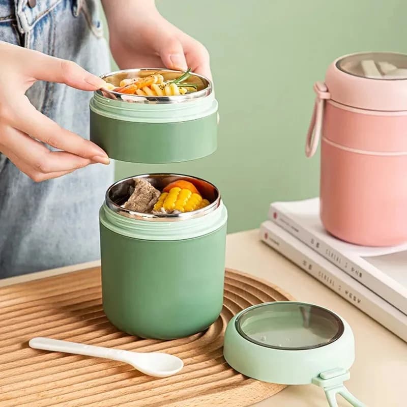 Contenitore Termico per Alimenti 530ml/710ml, Tazza Termica per Zuppa, Thermos in Acciaio Inox, Porta Pranzo Termico per Mantenere il Cibo Caldo per Bambini a Scuola