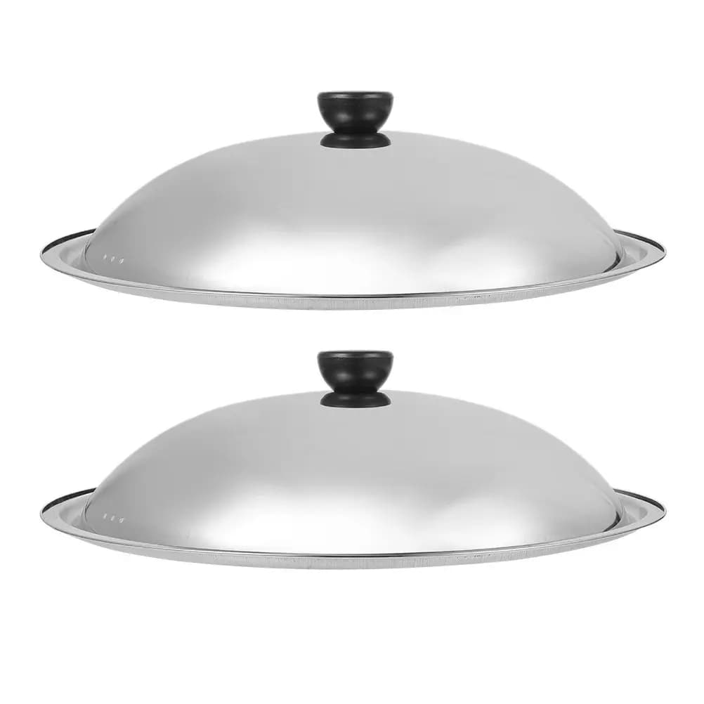 2pcs Universal Pot Lid 30Cm Stainless Steel Pan Cover For Frying Pan Cookware Replacement Kitchen Lids Grease Splatter Cover