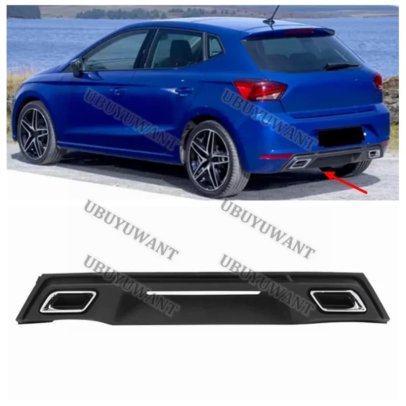 Rear Bumper Diffuser FR Style Matt Black Chrome Tips For Seat Ibiza MK5 6F Rear Side Splitter Spoiler Lip 2017 2018 2019 -2021