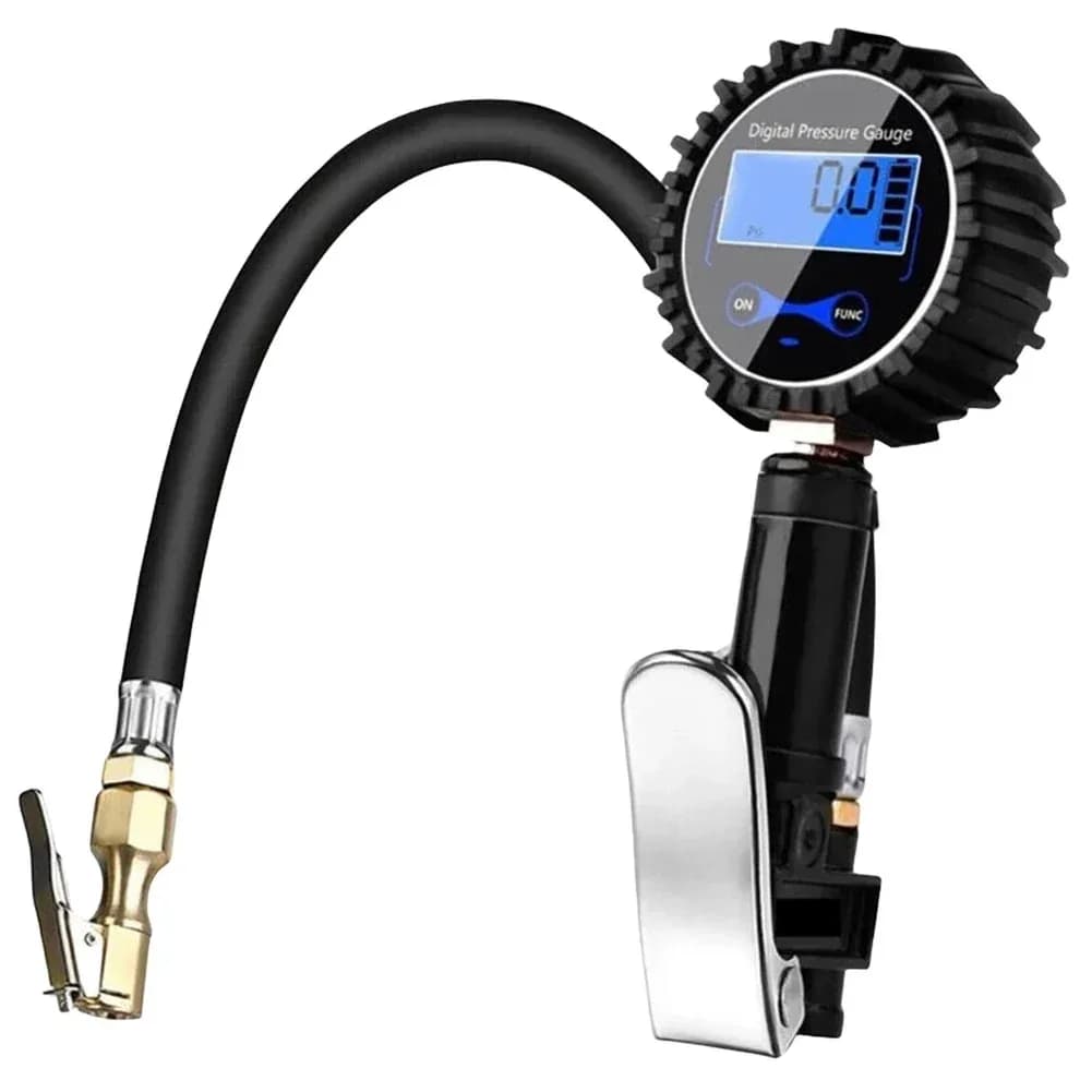 Manometro Digitale per Pneumatici Auto con Display LED, Pistola Gonfiagomme con Clip per Tubo dell'Aria, Pompa per Pneumatici di Moto e Biciclette