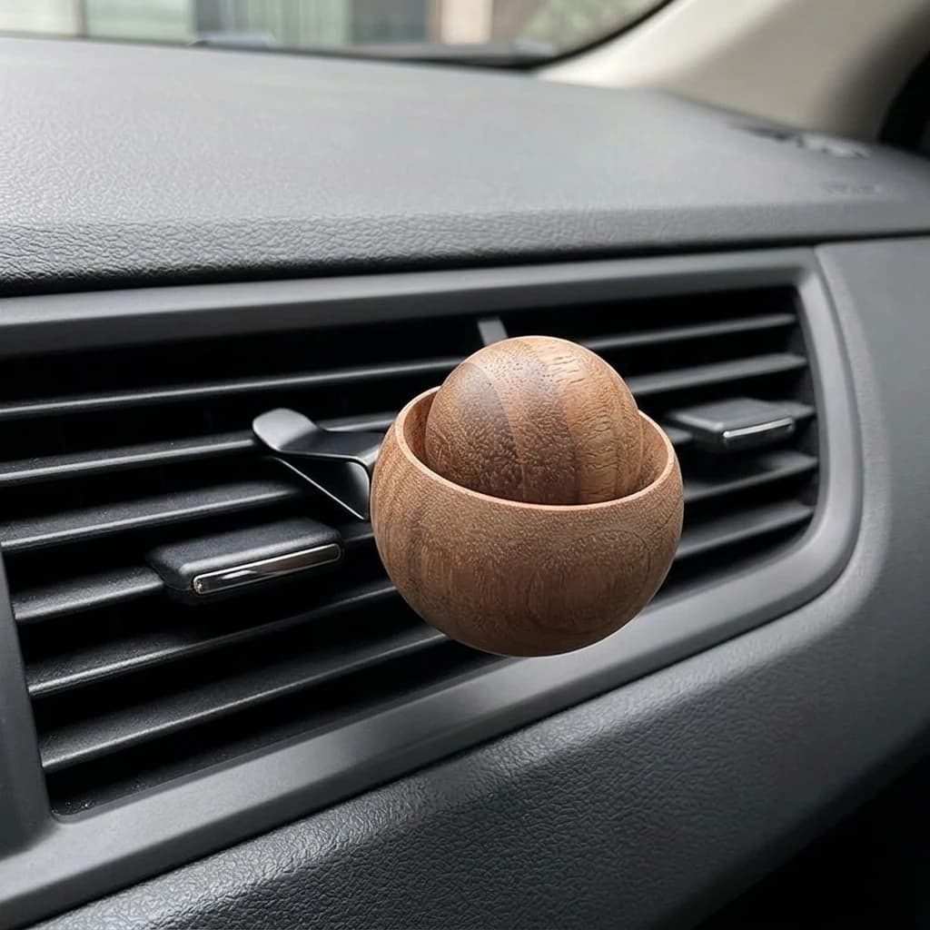 Black Walnut Wooden Car Diffuser Stone Air Vent Fragrance for Vehicles Natural Aroma Fragrance Diffuser