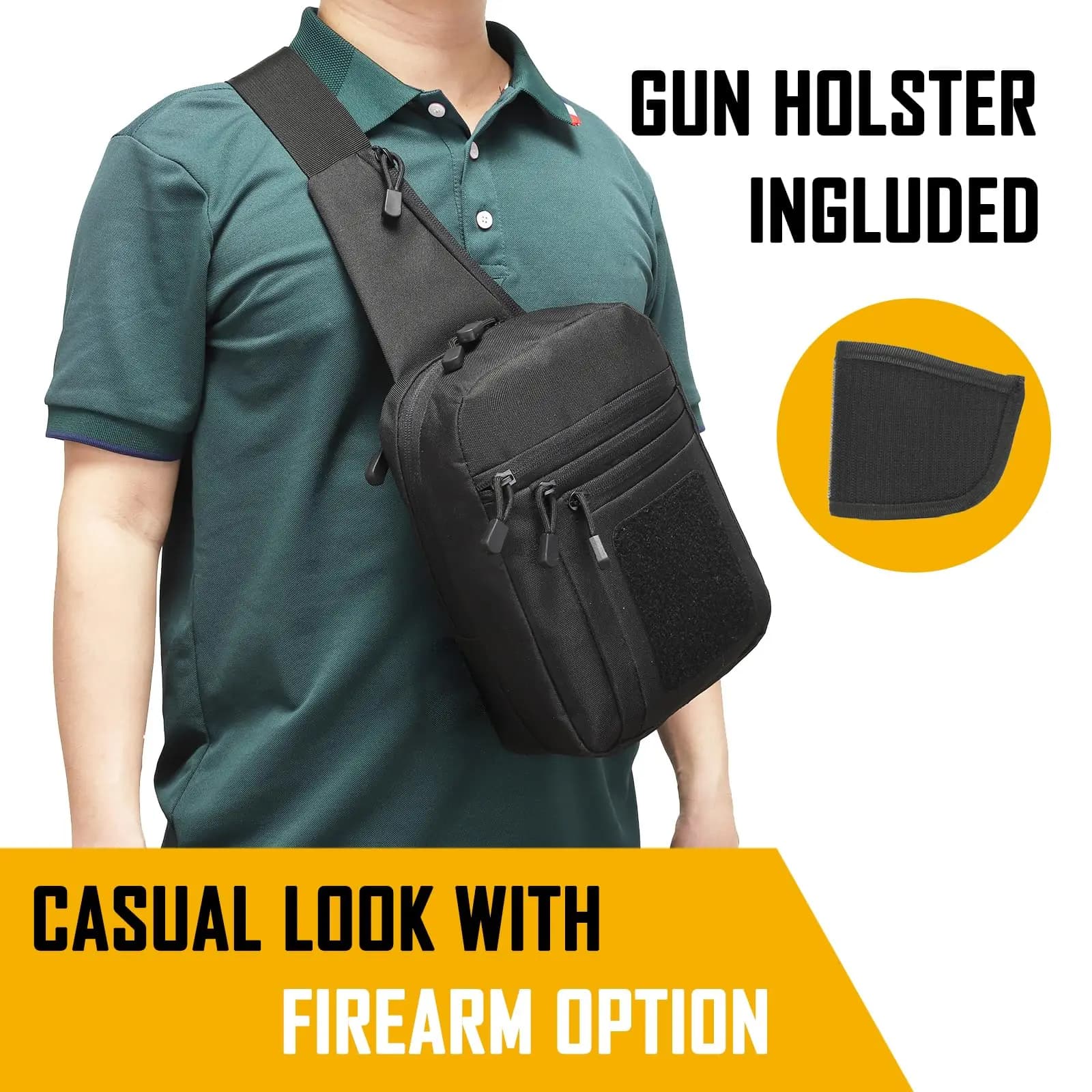 Men's Hidden Transport Shoulder Bag, Ccw Shoulder Bag EDC Transport Bag High Quality Nylon Shoulder Bags for Guns