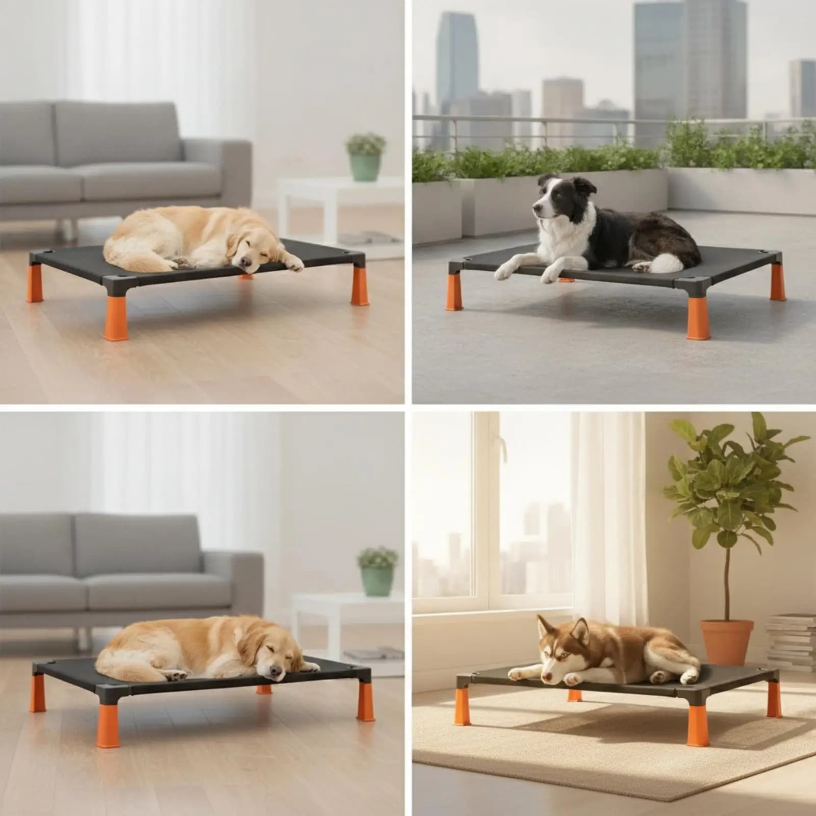 Raised Pet Cot Dog Bed with Detachable Cover for Indoor Outdoor Use Large Breed