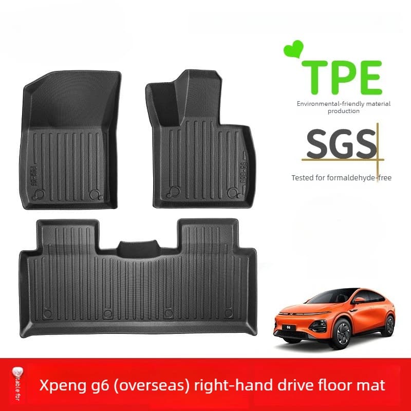 Tappetini per auto XPeng G6 LHD RHD per mercato estero, tappetini per bagagliaio in TPE ecologici e inodori, tappetini impermeabili per schienale.