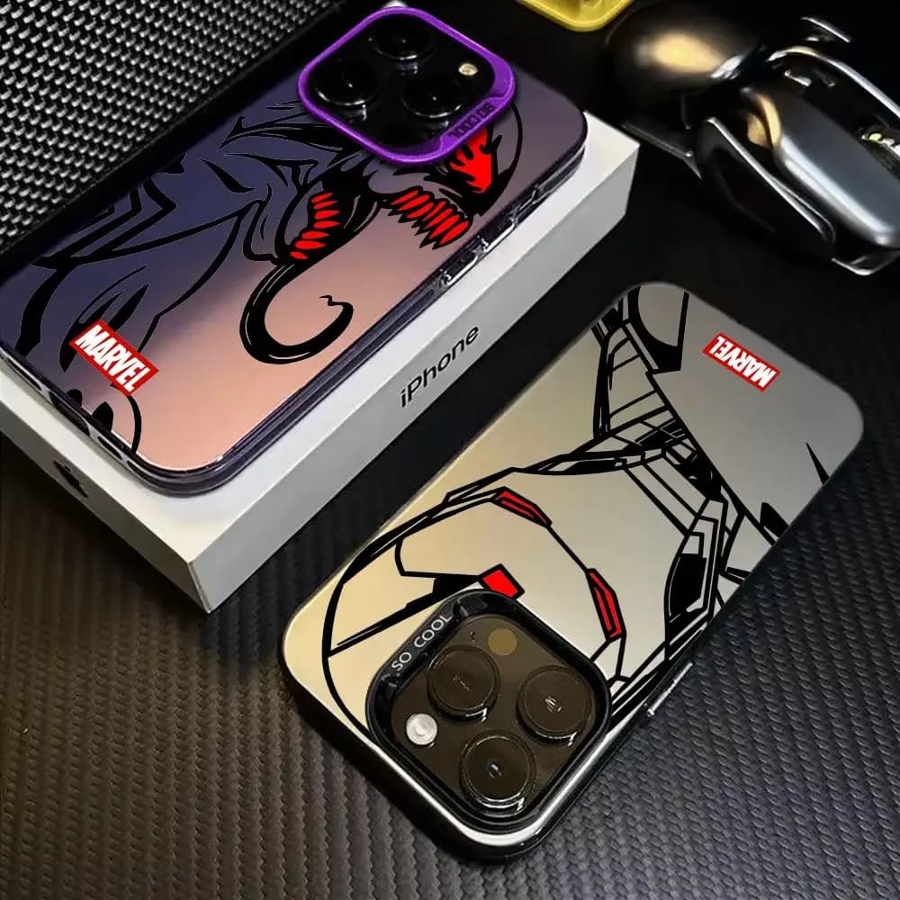 Nuova Cover per Telefono alla Moda con Design Eroe Marvel, IMD Colorata Argento, Adatta per iPhone 17 16 15 14 13 12 11 Pro Max