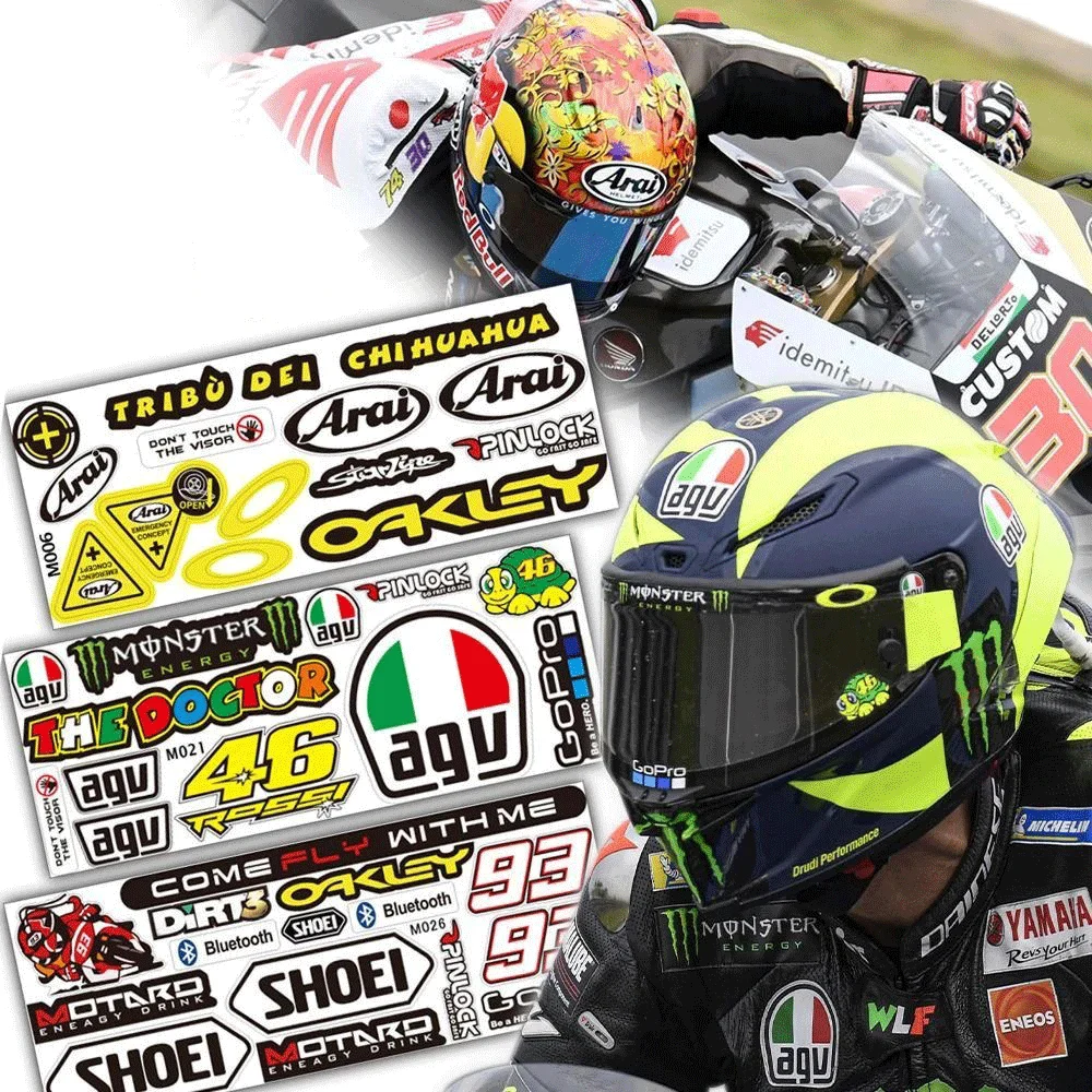Adesivi Riflettenti Decorativi per Casco Moto, Scooter e Motocross