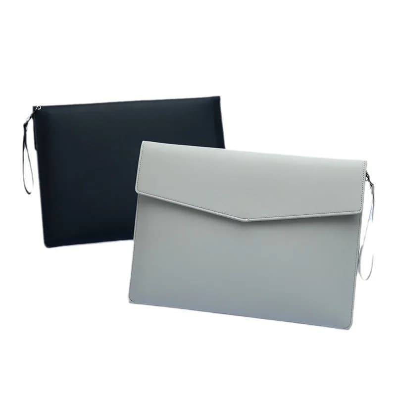 Leather Document Bag Business Tote Campus Student A4 File Folder Waterproof Briefcase A5 Organizer