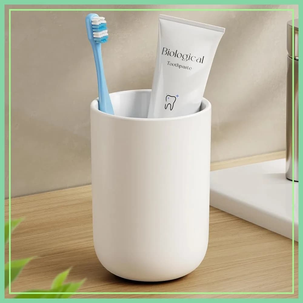 Bicchiere da Bagno Infrangibile da 13oz, Portaspazzolino in Plastica Antiscivolo, Contenitore Riutilizzabile da 380ml per il Bagno
