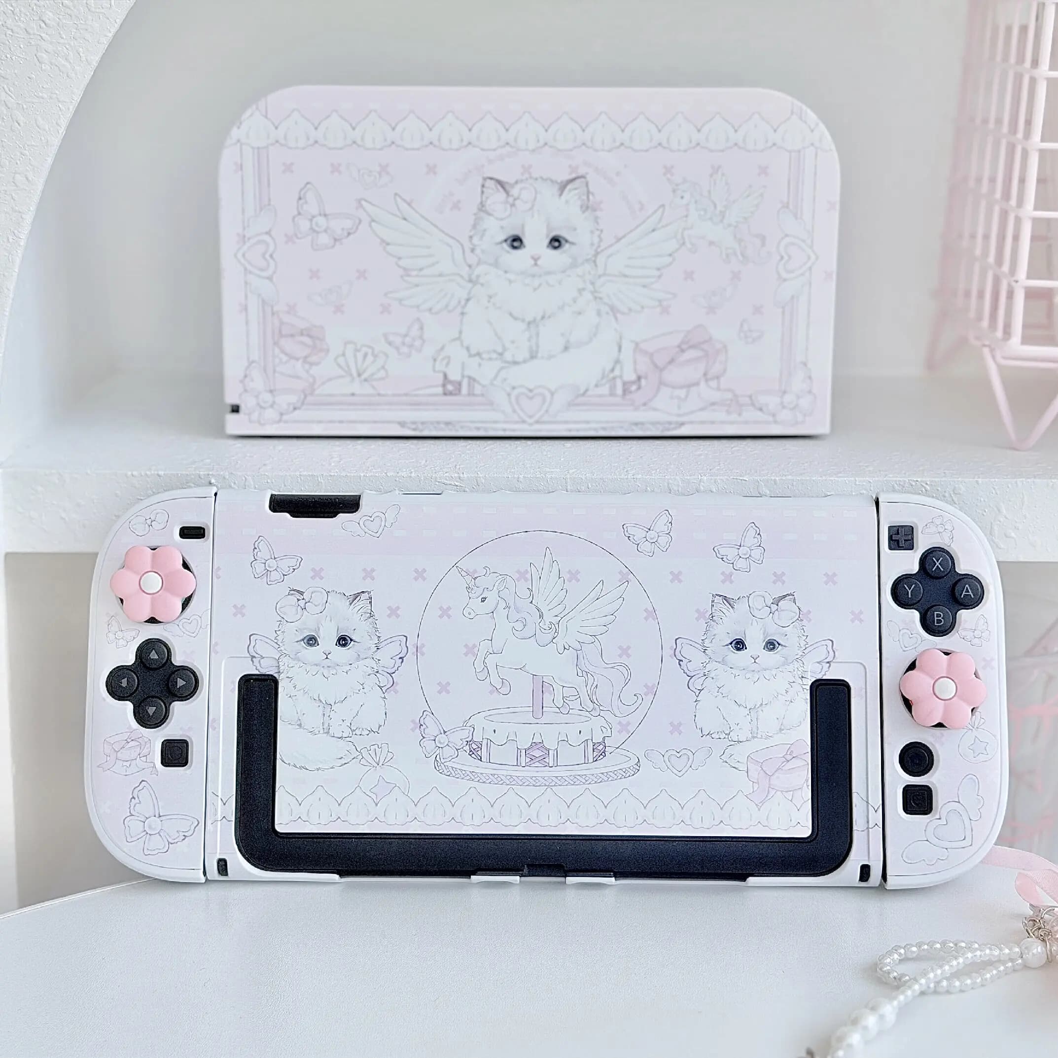 Cover Protettiva Kawaii per Nintendo Switch 2/OLED/Lite, Compatibile con Dock, per Controller JoyCon e Accessori NS