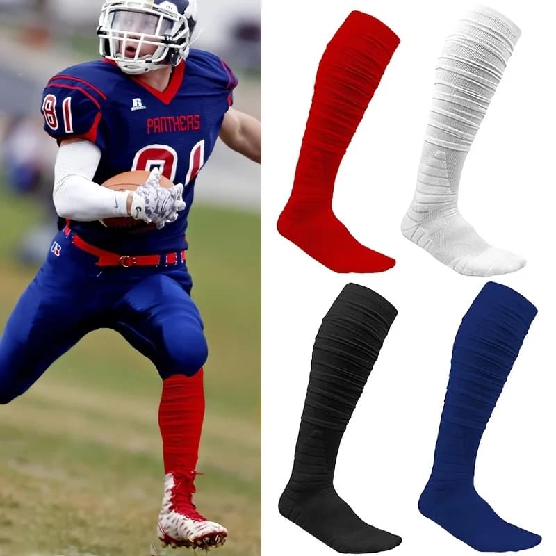 1 pair of football socks for men, breathable sock absorbing sweat for Super Foot bowl