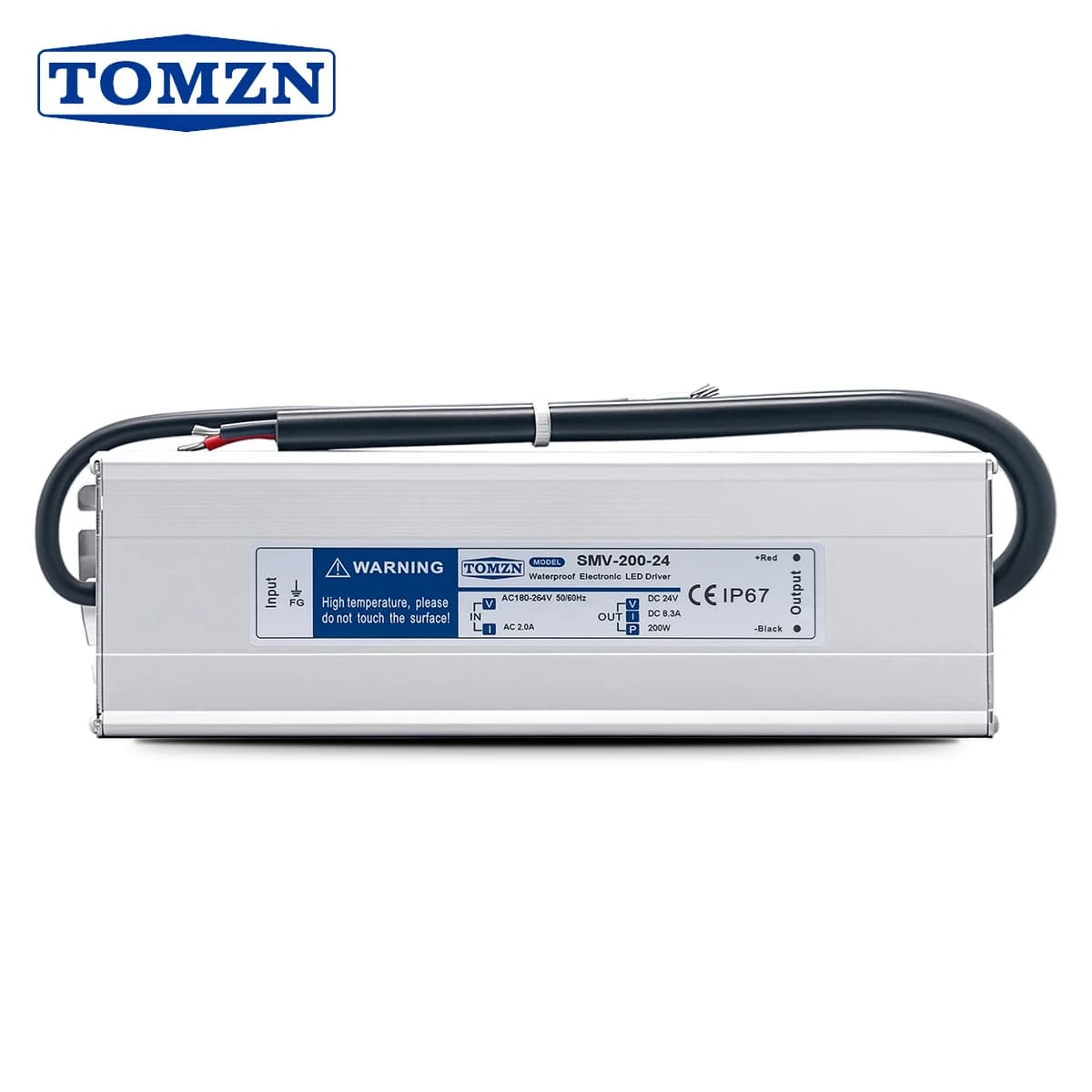 TOMZN 200W Waterproof LED Driver IP67 AC to DC 12V 24V Outdoor Switching Power Supply Lighting Transformer for LED Strips PLC