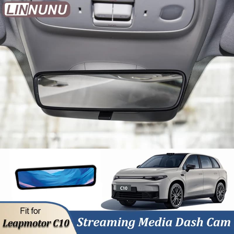 LINNUNU Stream Media Mirror Dash Camera Streaming Media DVR Videoregistratore Doppia lente CAM adatta per Leapmotor C10 Accessori auto