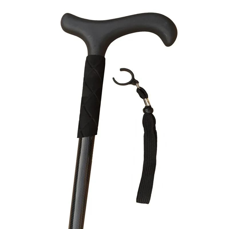 Ultralight Carbon Fiber Hiking Stick, Retractable Non-slip Walking Sticks for Elderly, Foldable Trekking Poles, 2 in 1 Crutches