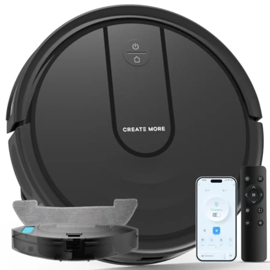 Robot Vacuum Cleaner and Washing Equipment Combo 5000Pa Silent and Subtle with Automatic Charging Wi-Fi/Voce/App 4 in 1 for Domestic Animals/Double Floors/Auto