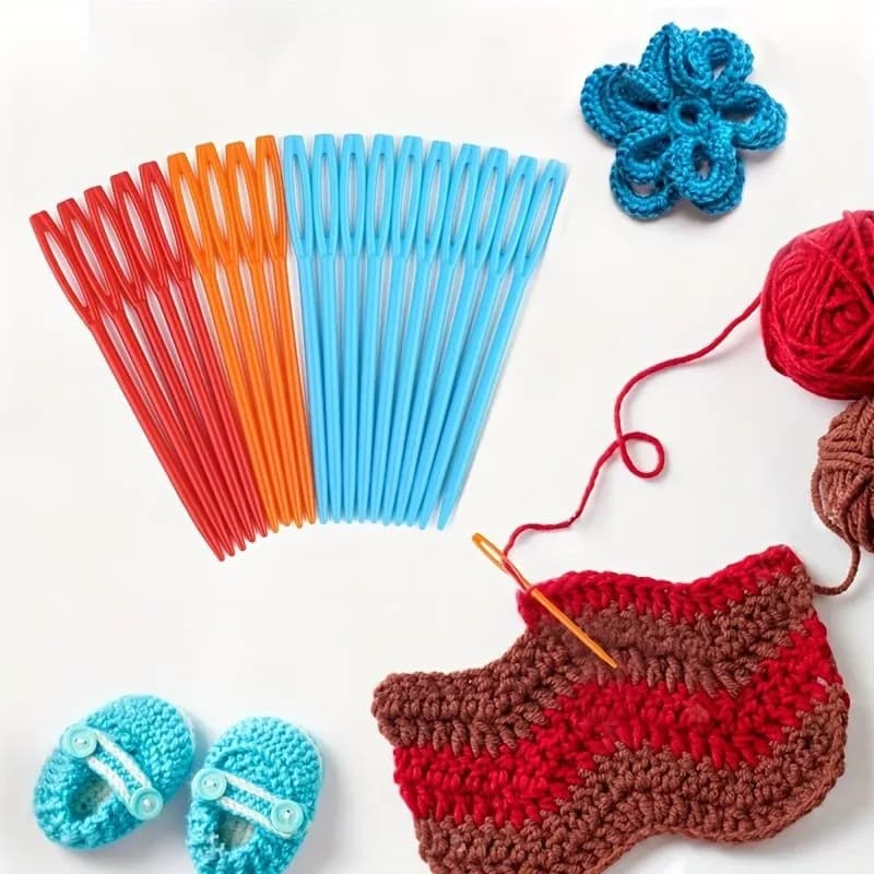 142 pcs 7cm Plastic Sewing Needles with Lightweight Plastic, ideal for Kids Sewing Learning and Knitting Yarn Sewing