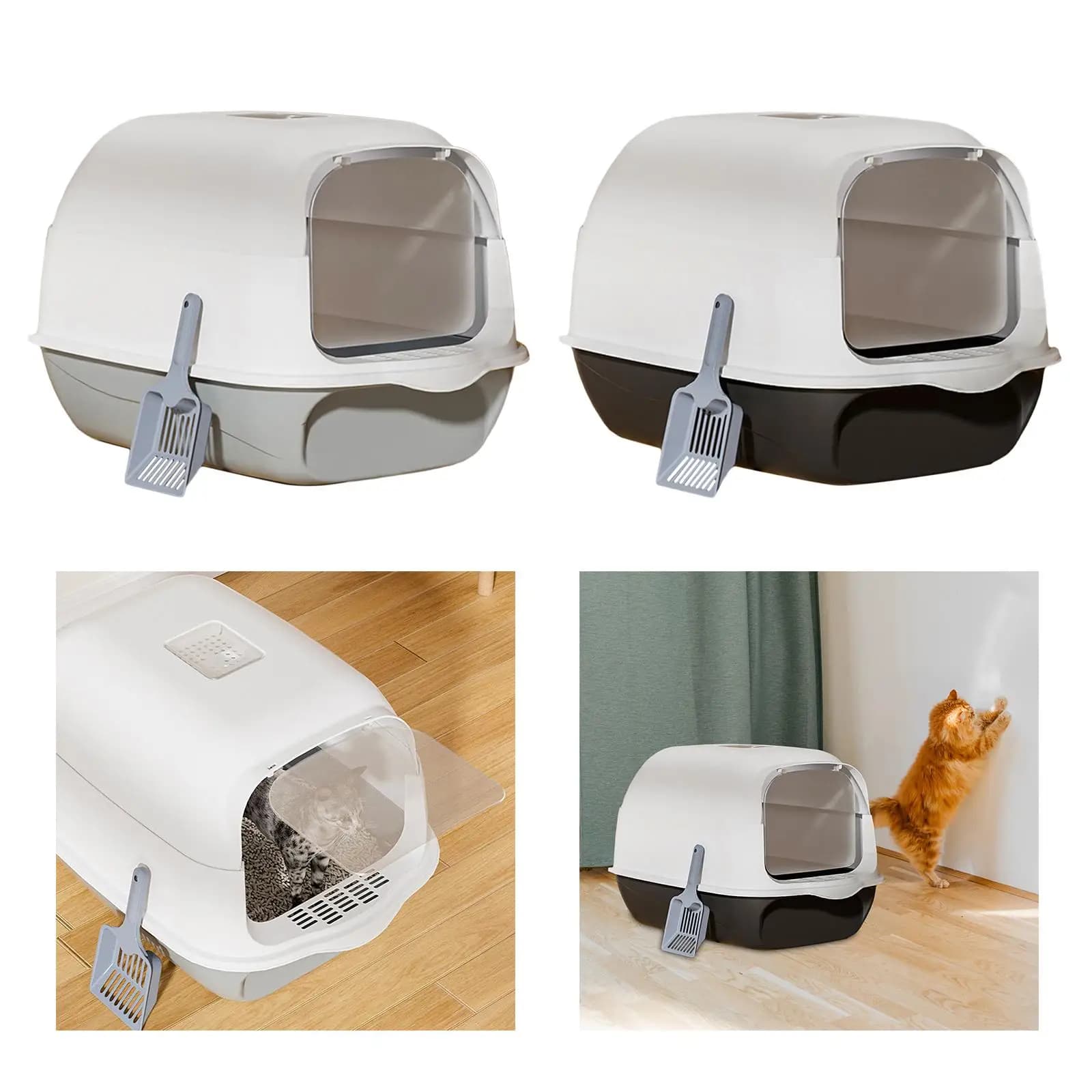 Enclosed Cat Litter Tray Anti Splashing Detachable for All Kinds of Cat Litter Potty Toilet Cat Litter Boxes Kitty Litter Pan
