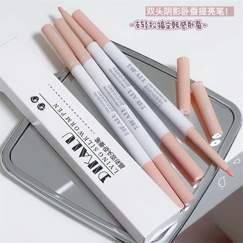 Penna Illuminante Aegyo Sal a Doppia Punta, Shimmer e Opaca, Eyeliner Liquido Impermeabile per Illuminare il Contorno Occhi