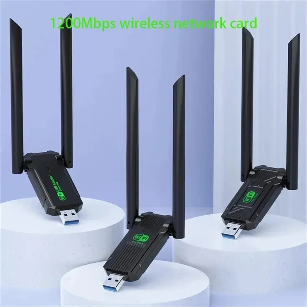 Adattatore USB WiFi 1300Mbps Dongle Wi-Fi 2.4G + 5Ghz 2 antenne 802.11AC USB3.0 Ricevitore scheda wireless ad alta velocità PC/laptop
