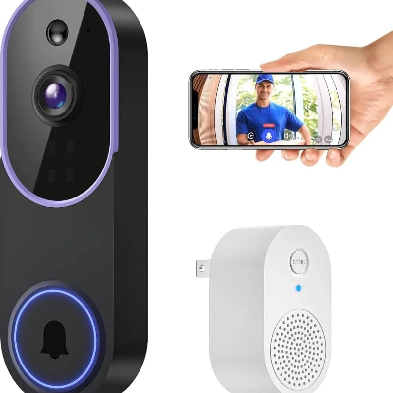 Campanello Video Wireless Intelligente con Rilevamento AI, Visione Notturna, Archiviazione Cloud, Alimentato a Batteria per Uso Interno ed Esterno 2026