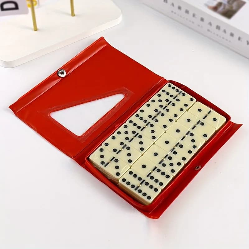 Scacchi di carte di domino da 28 pezzi, giocattoli da gioco da tavolo con scatola di immagazzinaggio in PVC, giorno del ringraziamento, regalo di Natale Regalo di Halloween di Natale