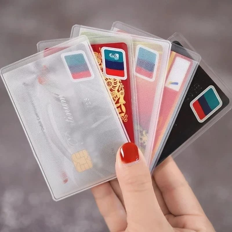 10pcs Waterproof Transparent Card Holders Plastic ID Card Holders Case Passport Covers Credit Card Protector Passport Case Bag