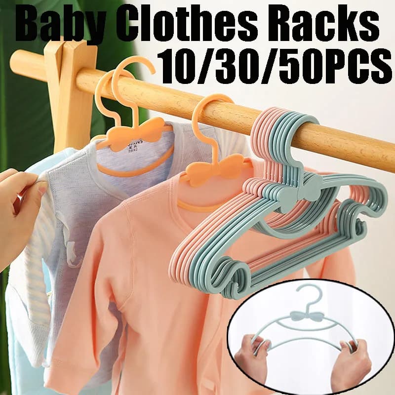 Plastic hanger for children's clothes, towels, scarves, baby coat hangers, organizer with cute bow