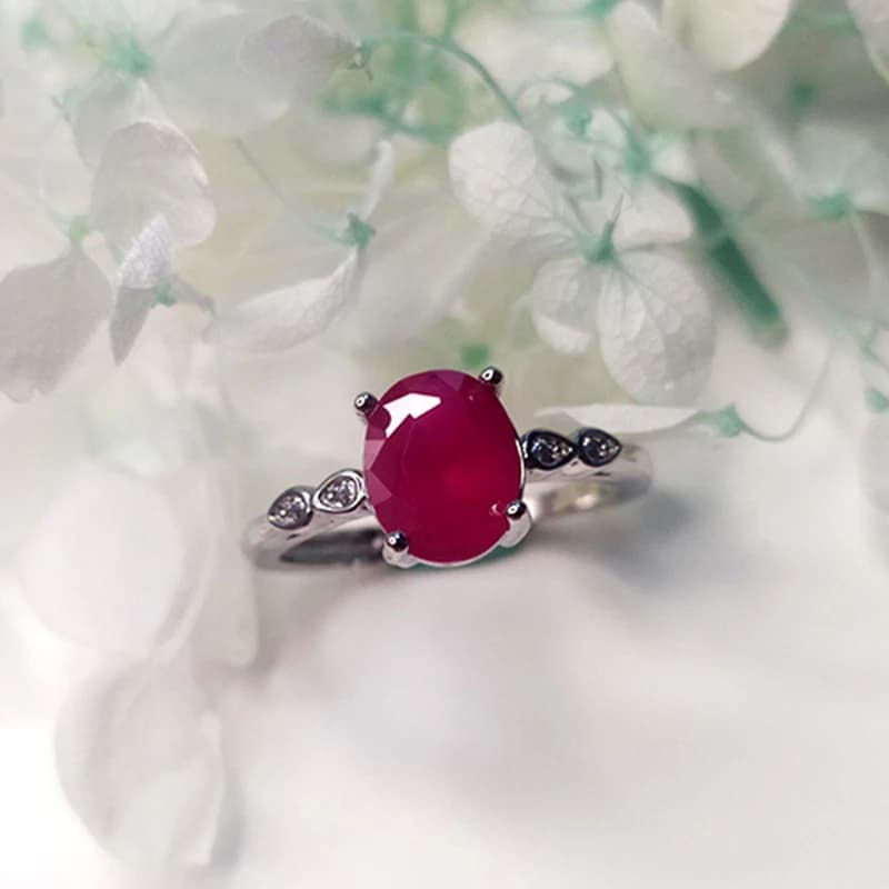 Anello da donna regolabile aperto elegante di lusso leggero con topazio delicato con diamanti ovali in argento 925 dal design originale