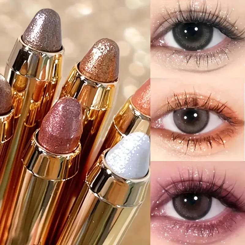 6 pezzi evidenziatore ombretto matita luccicante glitter contorno ombretto a doppia testa stick ombretto pigro trucco