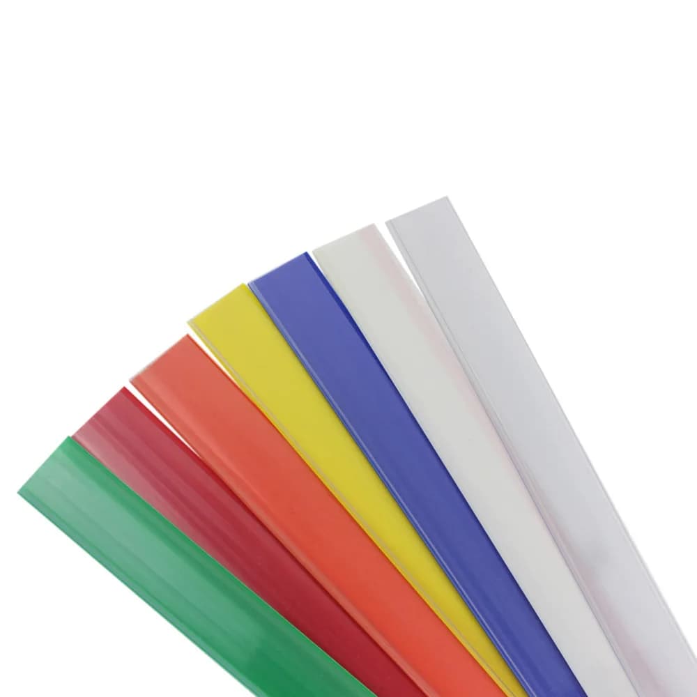 Larghezza 42 mm Nero Blu Giallo Verde Adesivo piatto Porta etichette Striscia Prezzo Biglietto Cartello Clip Striscia dati in plastica senza nastro