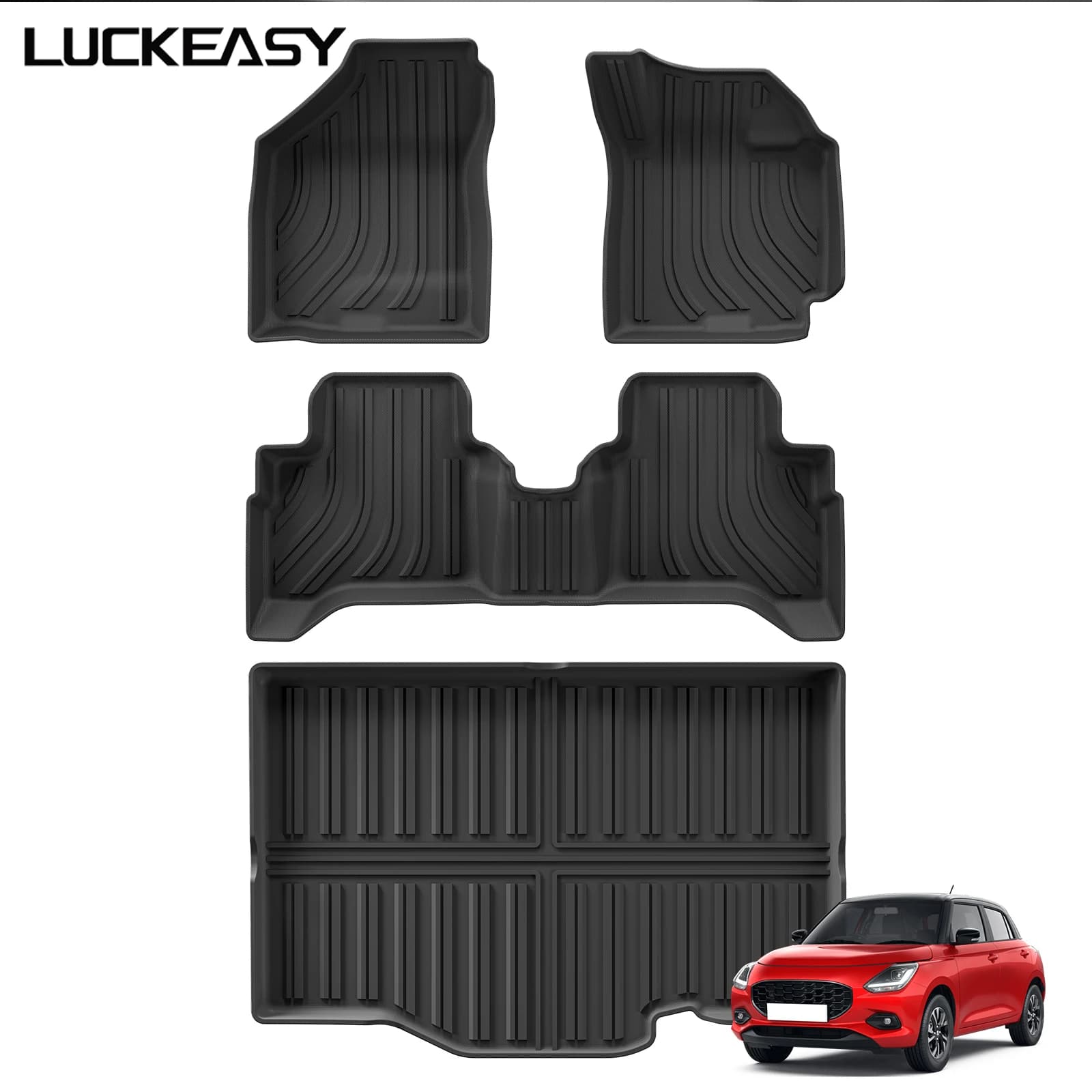 Waterproof TPE Loading Mats for Suzuki Swift 2016-2024 (Right Guide) - Car Interior Protective Accessories