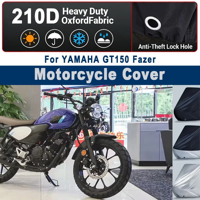 Coprimoto senza orecchie per YAMAHA GT150 Fazer - Protezione completa per esterni, accessori moto impermeabili, antipolvere e con protezione solare