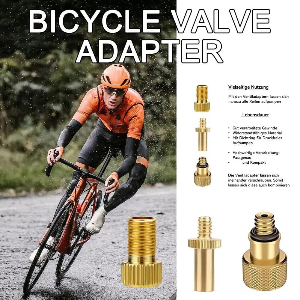 Set di 3 Adattatori per Valvole di Bicicletta, da Francese a Americano, Convertitore per Ugello Gonfiaggio Ruote