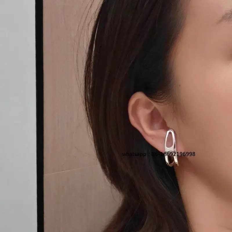 Nuovi orecchini punk Chaine D'ancre Orecchini premium di lusso leggeri in argento sterling placcato oro