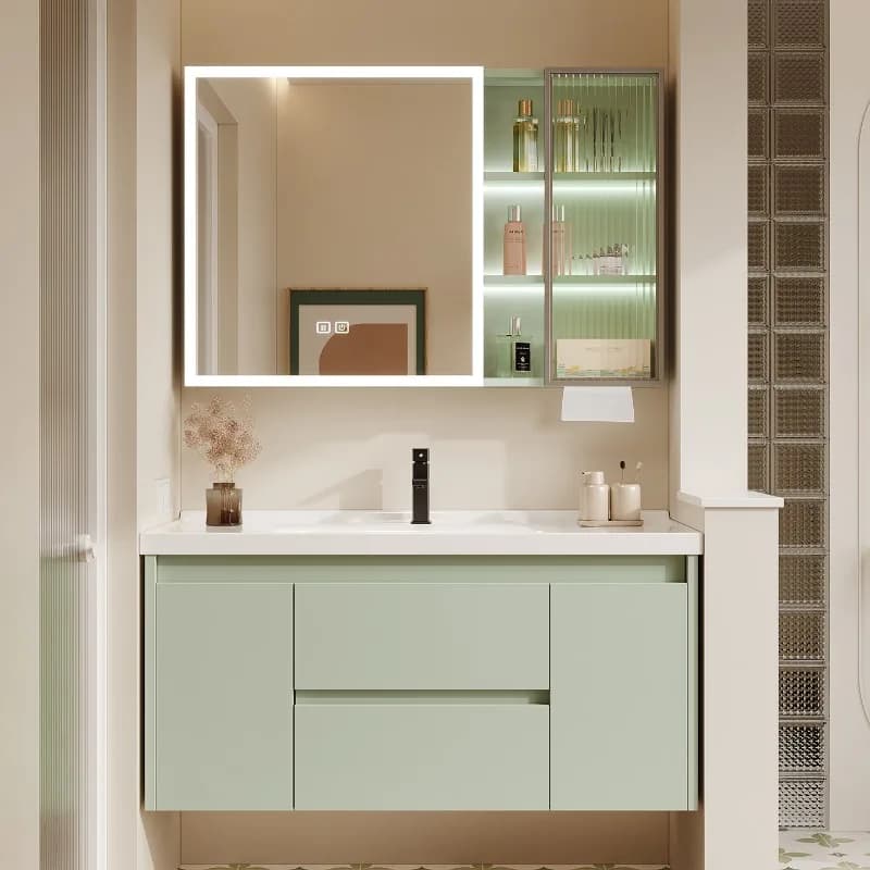 Lavabo in ceramica Armadi da bagno WC Vanity Specchi portaoggetti Armadi da bagno Doccia per trucco Armadi Aperti Mobili