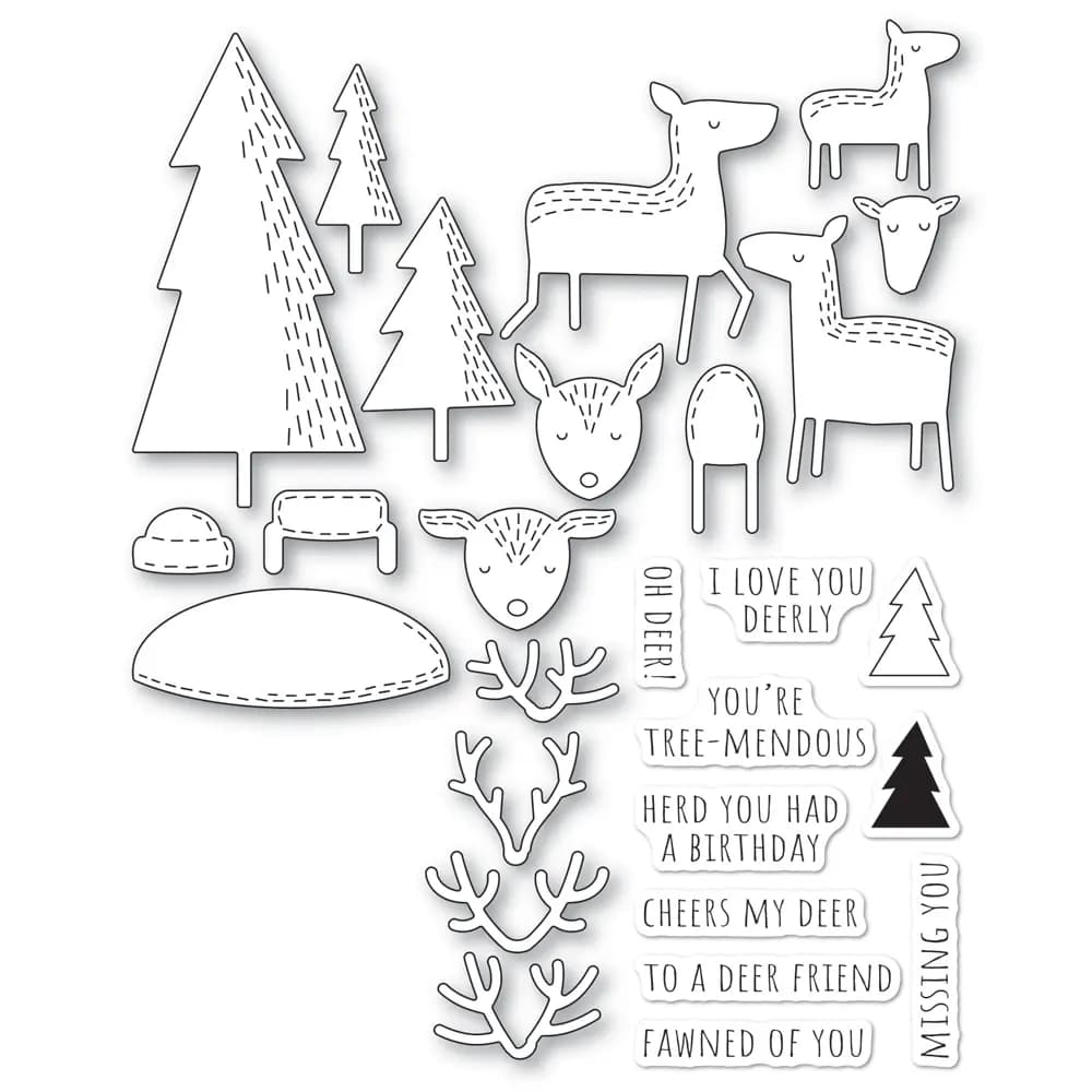 Whittle Forest Reindeer Kit Cutting Dies Clear Stamps for New Arrival 2022 Scrapbooking Paper Making Frame Card Craft Supplies