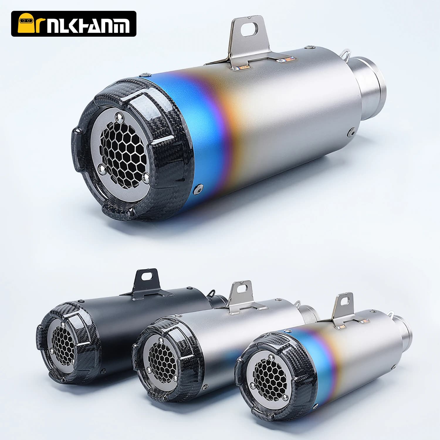 Sistema di Scarico Universale per Moto 51MM, Silenziatore Modificato con Copertura in Fibra di Carbonio per Ninja400, Z900, R3, MT09