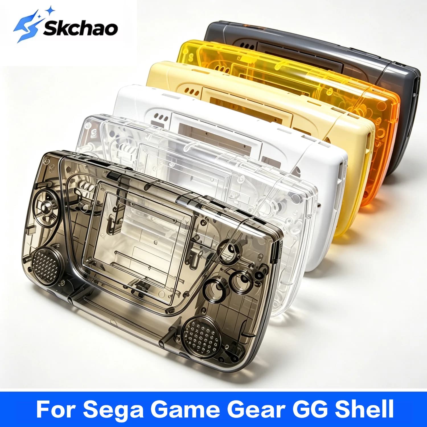 Replacement Housing Shell Case For SEGA Game Gear Console, Support IPS High‑Bright Screen Modding Shell With Full Button Screw