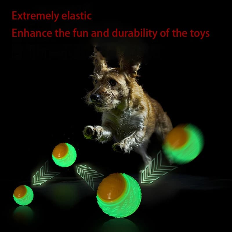 3 pezzi di giocattoli per animali domestici - Giocattoli per cani per masticare e pulire i denti, palline in gomma resistenti per cani Border Collie, giocattoli luminosi per cani