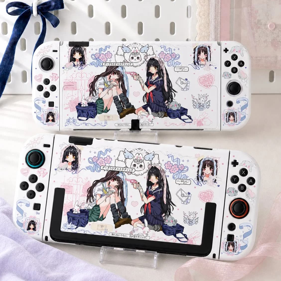 Girly Cute Split Protective Shell for Nintendo Switch 2/OLED/Lite Dockable Anti-Drop Case Joy-Con Cover NS Gaming Accessoriess