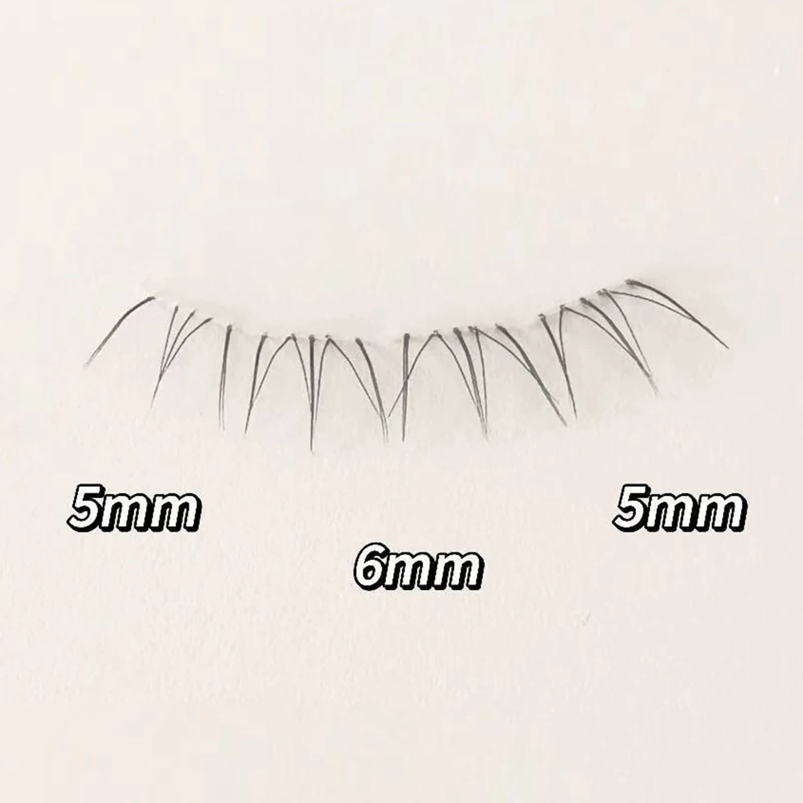Ciglia Finte Inferiori Effect Cat Eye with Transparent Fascia, Voluminous Style, for Daily Makeup, Mixed Length 5-6mm, Natural Effect