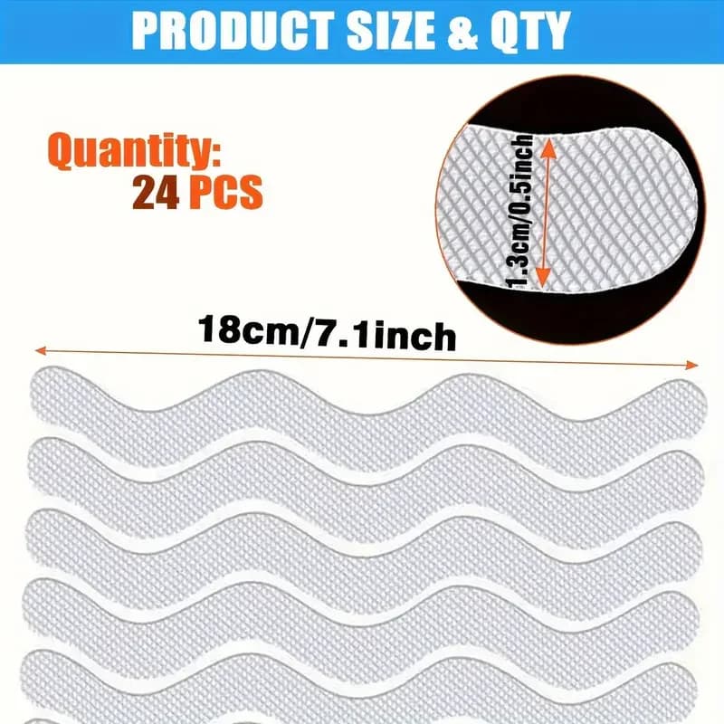 24 pezzi strisce antiscivolo adesivi per doccia colorati a forma di S vasca da bagno doccia scale pavimento nastro di sicurezza tappetini per il bagno forniture per il bagno