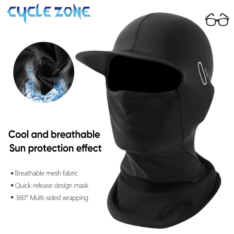 Cappello da bicicletta Maschera a pieno facciale Ciclismo Passamontagna da motociclista Cappello Protezione UV Maschera traspirante Cappello da bici MTB Maschera con foro per occhiali