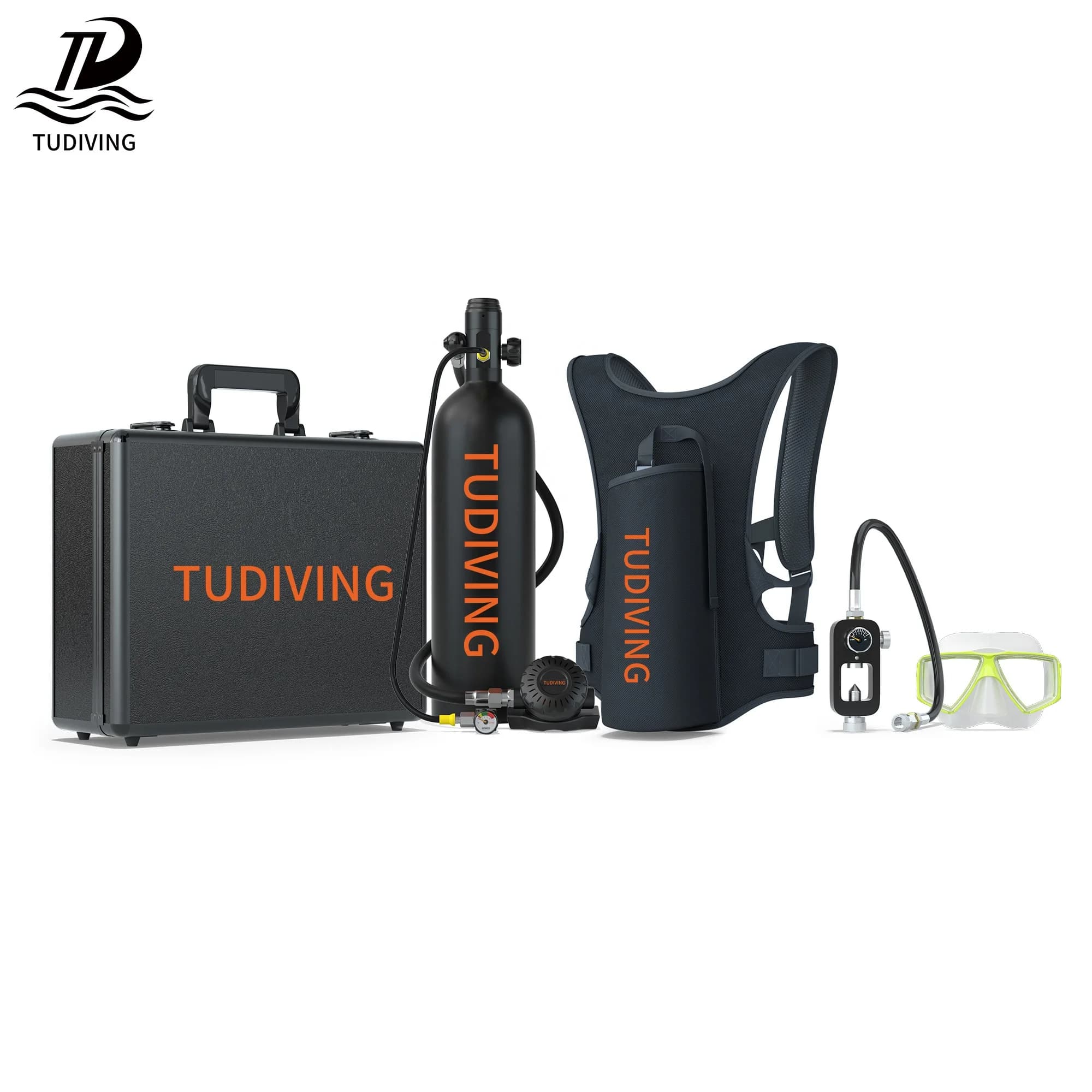 TUDIVING ISO OEM 2L 25-30Min Underwater Sports Accessories Aluminum Snorkeling Swimming Goggles Air Tank Scuba Diving Equipment
