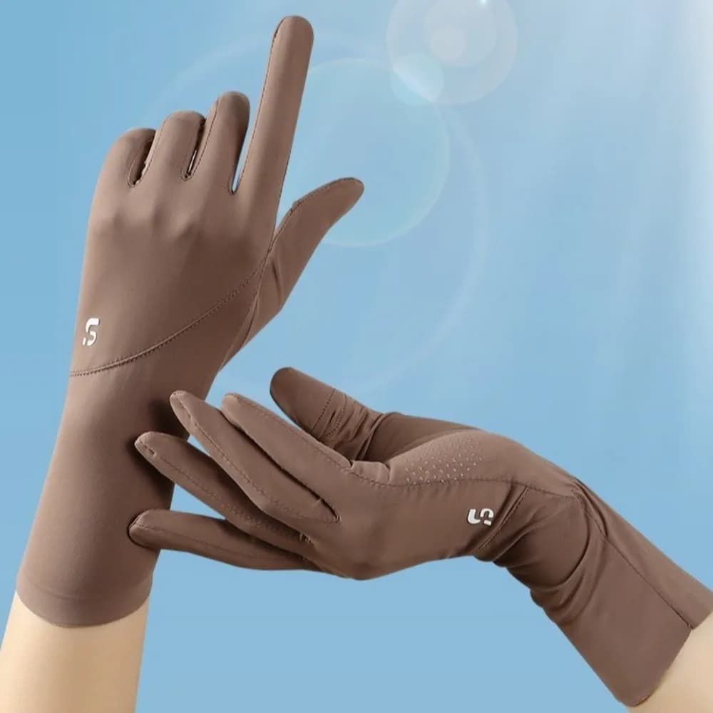 Nuovi guanti da guida in seta di ghiaccio con touch screen Guanti da guida anti-UV con dita ribaltabili Guanti da guida traspiranti allungati unisex