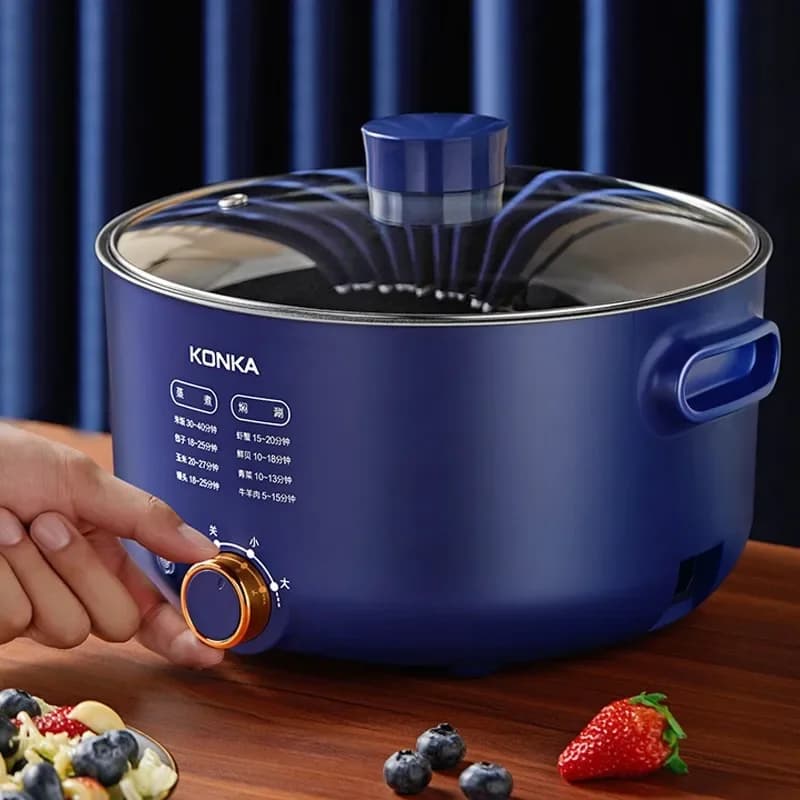 220V Large Capacity Electric Hot Pot Household All-in-One Multi-function Cooking Pot Frying Pan for Student Dormitory AC