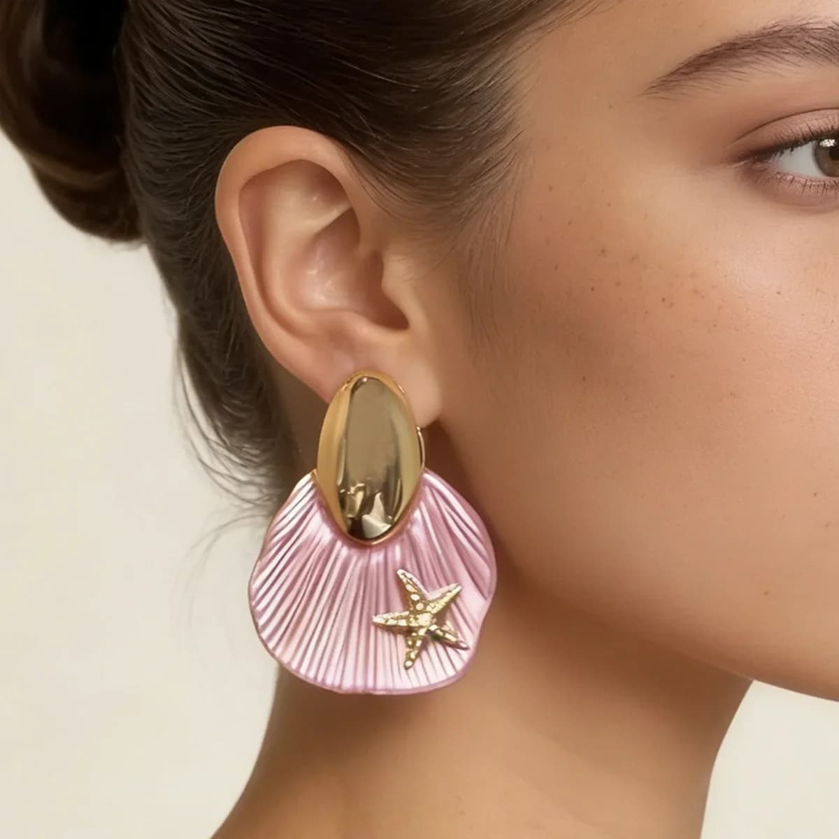 Orecchini pendenti vintage a forma di conchiglia e stella marina, placcati oro, stile oceano, per donna, gioielli da spiaggia, regalo, bohémien, esagerati